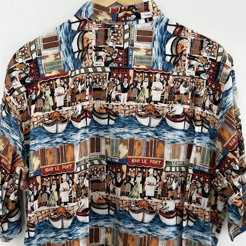 Reyn Spooner Guy Buffet Button Down Shirt Size Large Egyptian Cotton St. Tropez - Picture 7 of 7